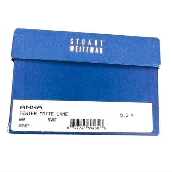 Stuart Weitzman Anna Pewter Matte Lame Pumps 2.5 Inch Block Heel Women’s Size 9 - Picture 9 of 12